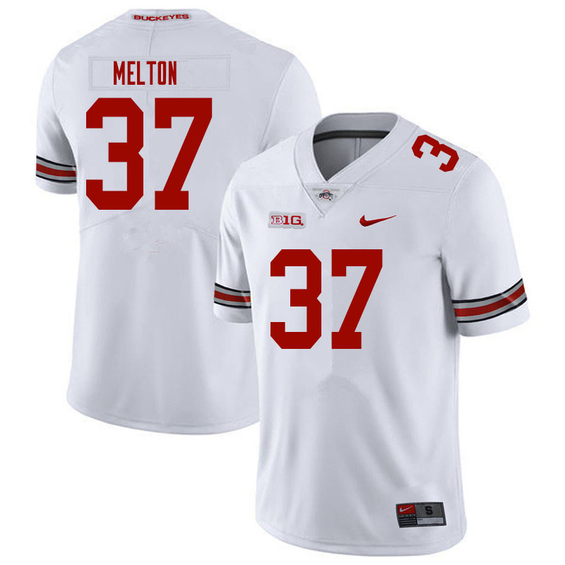 Men #37 Mitchell Melton Ohio State Buckeyes College Football Jerseys Sale-White